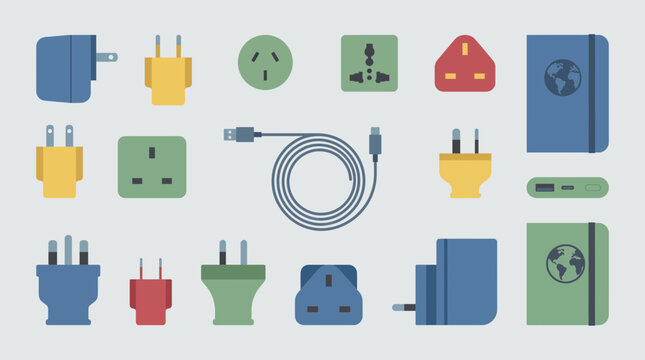 International Power Adapter Collection and Travel Plugs Nomad Flatlay