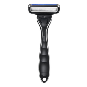 Modern manual razor with five blades isolated on white background