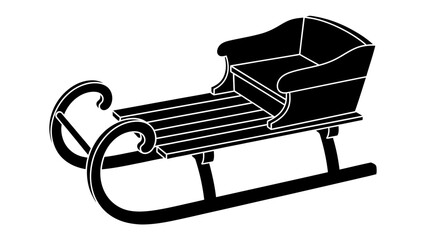 Silhouette of a Sleigh: A classic winter sleigh, rendered in a bold black silhouette, stands ready for a snowy adventure, evoking a sense of nostalgia and holiday cheer. © Murshida