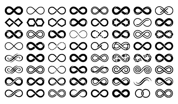 Infinity Symbol Vector Collection in Black Style