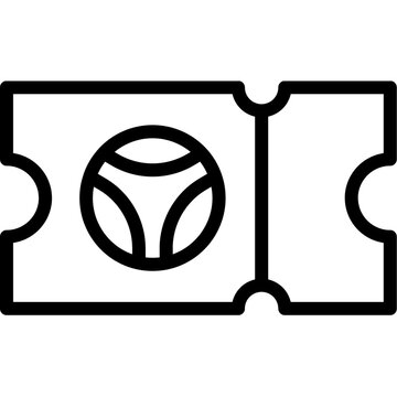 Ticket stub with a globe symbol on it for travel