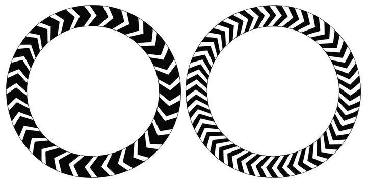 Chevron Arrows Forming Black Circular Frame for Directional Navigation, User Interface Design, Workflow Visualization, Cycle Process and Digital Graphics, Vector Designs