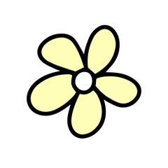 Fototapeta premium Cute doodle illustration design. star, flower, butterfly, heart, love, ballon. doodle vector illustration