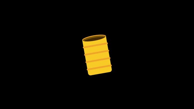 Barrel icon animation isolated on an alpha channel background