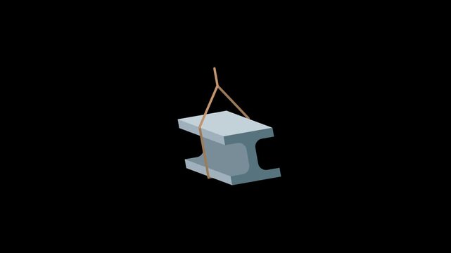 Construction beam icon animation isolated on an alpha channel background
