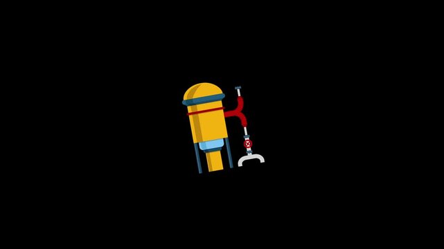 Boiler tank icon animation on a black background