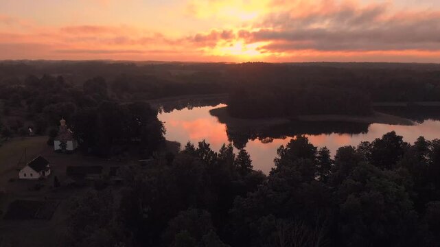 sunset over the river