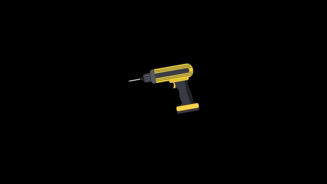 Electric Screwdriver icon animation on an alpha channel background