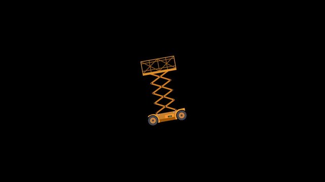 Electric Scissor Platform icon animation on an alpha channel background 