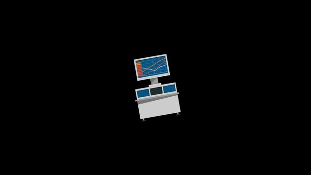 Industrial automation process icon on pc animated screen