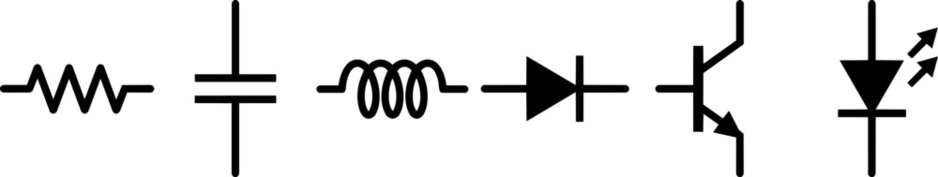 Electronics Circuit Line Vector Icons