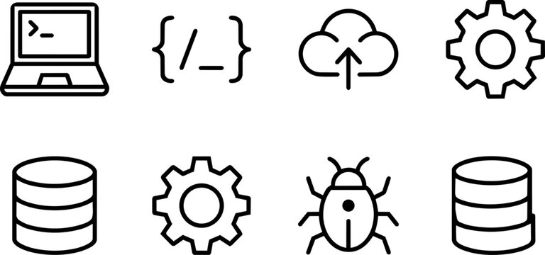 Programming Technology Icons. Vector