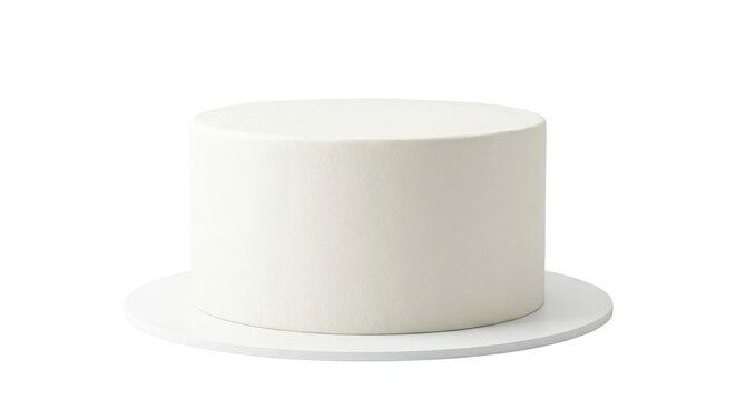 Blank white single tier round cake on transparent background