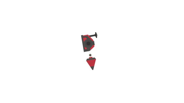 Plumb bob icon animation on an alpha channel background