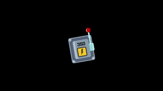 Power cut switch icon animation on an alpha channel background