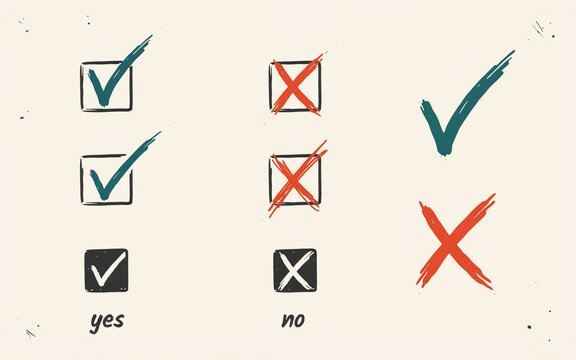 yes and no check mark