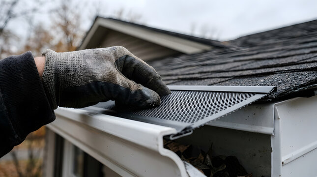 installing mesh gutter guards on house | diy gutter leaf protection system | home exterior maintenance and roofing | professional rain gutter protection