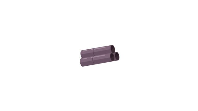 Water drainage pipe icon animation isolated on an alpha channel background 