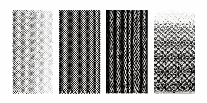 Noise grain textures four square variations on a white background