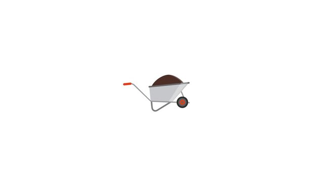 Wheelbarrow icon animation isolated on an alpha channel background 
