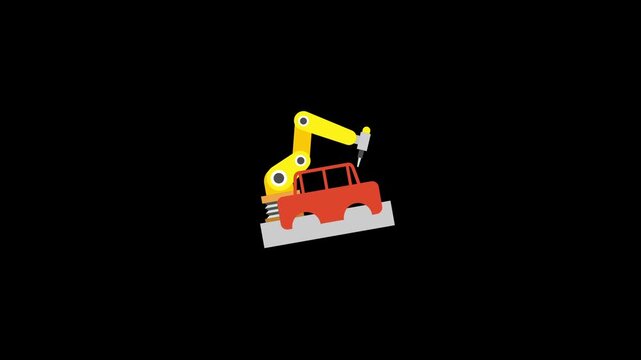 Welding parts icon animation isolated on an alpha channel background 