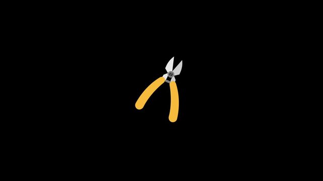 Wire stripper icon animation isolated on an alpha channel background 