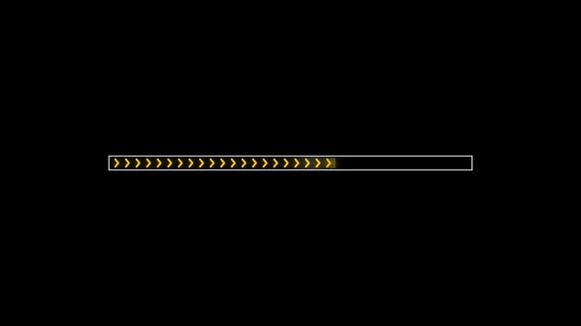 Gold Segmented Chevron Loading Indicator Progress Bar Motion Background 4k video