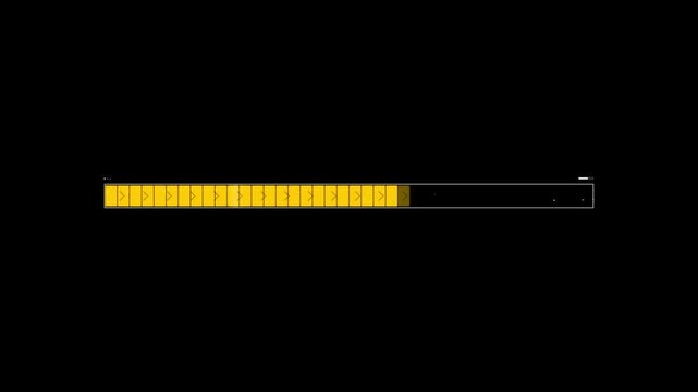 Software Status Indicator with Incremental Yellow Blocks Minimalist Horizontal Progress Bar Animation 4k video