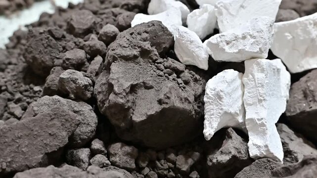 Ceramic clay raw materials: white high-plasticity clay and black kaolin
