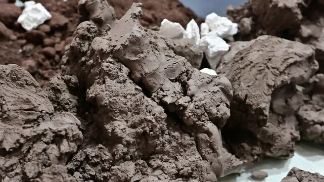 Ceramic clay raw materials: white high-plasticity clay and black kaolin