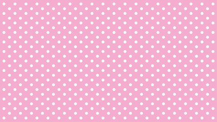Cute Pink Polka Dot Background Inspired by Kawaii Style. Vector seamless texture for interior, cloth, textile, decorative, banner, cover, card. © SejalanArt