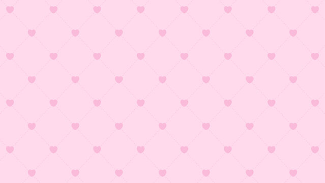 Pink Heart Pattern Background. Vector seamless texture for interior, decorative, banner, cover, card.