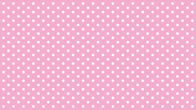 Cute Pink Polka Dot Background Inspired by Kawaii Style. Vector seamless texture for interior, cloth, textile, decorative, banner, cover, card.