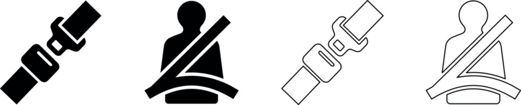Belt and passenger safety icons for highlighting seatbelt usage