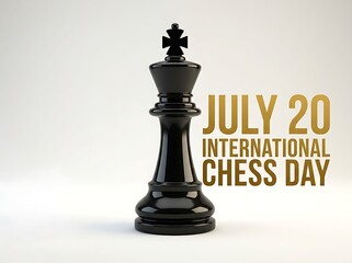 Fototapeta premium Celebrate international chess day on july twenty with a black king chess piece illustration