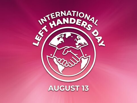 Celebrate global awareness with international left handers day creative design and handshake logo illustration