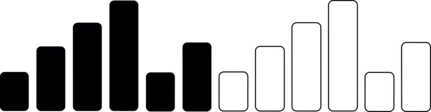 Comparison of bar chart data with filled and outlined bars