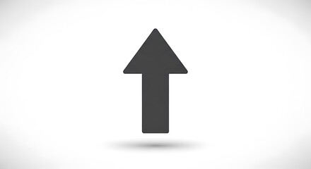 Fototapeta premium A simple dark gray upward pointing arrow icon isolated on a clean white background for design