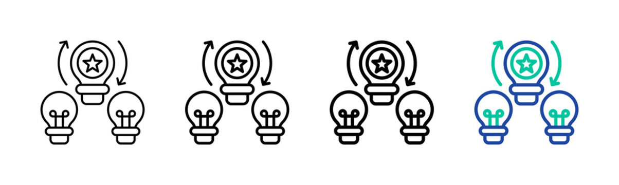 Differentiation Icon Collection Different Style Outline