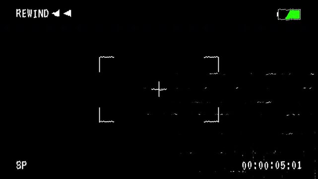 Minimalist rewind VHS animation with time code 10 second. 4k video