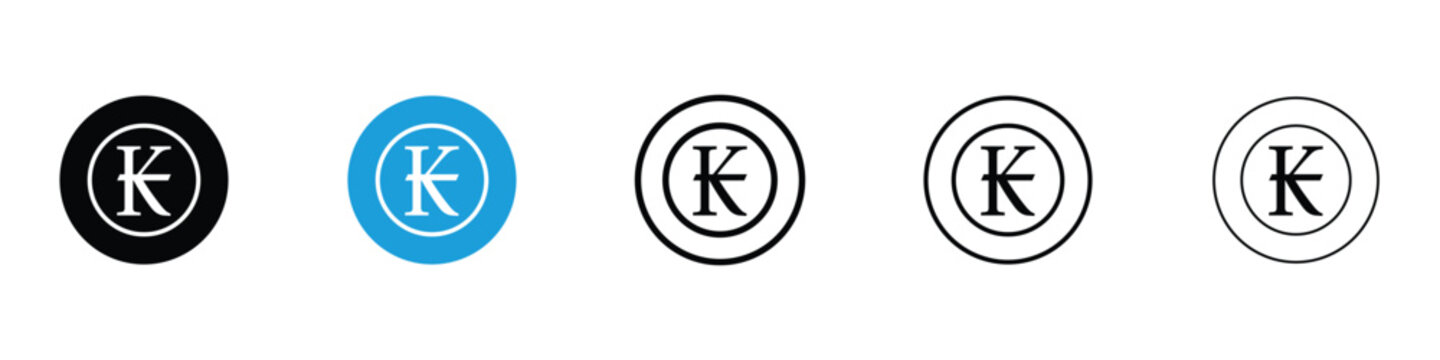 Kip icons vector illustrations in black and blue colors for web and ui designs