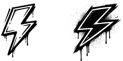 Graffiti style lightning bolt logos © Maria Akhter