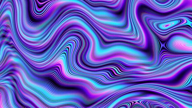 Abstract colorful background with a seamless psychedelic wave pattern for a vibrant, retro textile design 4k Abstract background video