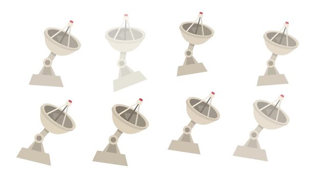 Satellite dish antennas cluster for broadcasting, ideal for technology, communication, media, telecommunication, connectivity, globalization, network, and innovation concepts.
