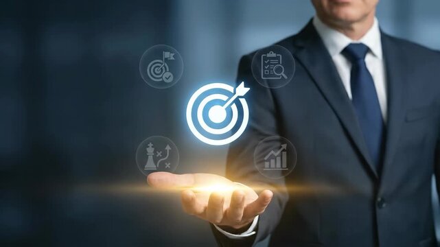 Q1 Q2 Q3 Q4 of Quarter Businessman suit target goal success achievement focus strategy professional motivation ambition leadership vision opportunity planning growth