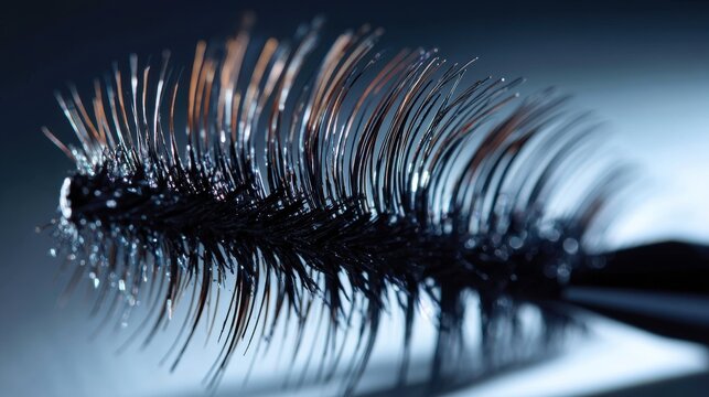 Lash curl intensity macro closeup mascara brush natural lashes professional dramatic lighting artistic beauty cosmetic application detail