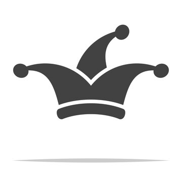 Jester hat or fool cap icon transparent vector isolated illustration