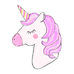 Naklejka premium Png cute unicorn sticker, transparent background
