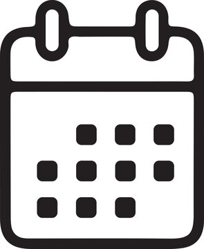 Calendar icon for scheduling and time management with calendar, schedule