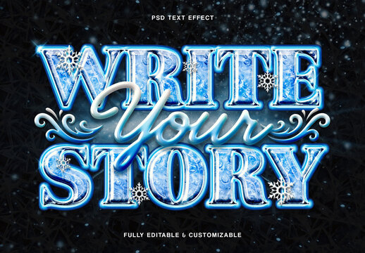 Frozen Ice Winter Text Effect